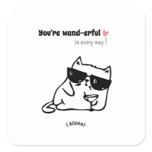 Sticker pour l'anniversaire de chat amusant - Nom 