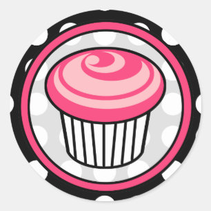 Sticker pour l'anniversaire de Cupcake rose - Poin
