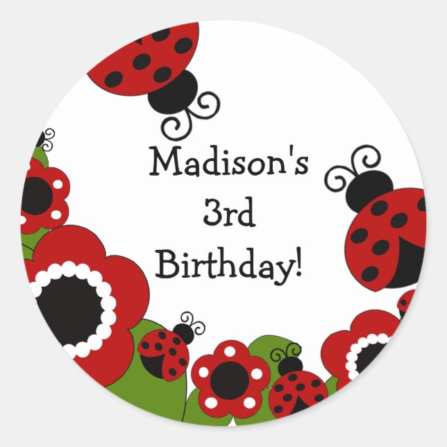 Sticker pour l'anniversaire de Ladybug (Devant)