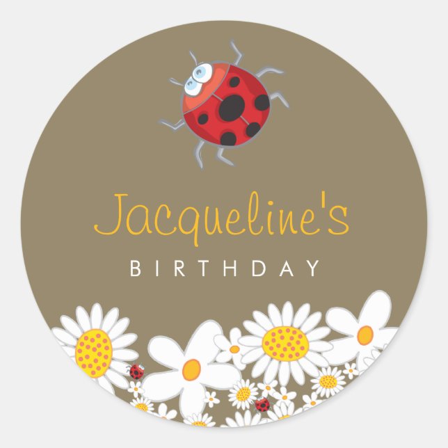 Sticker pour l'anniversaire de Ladybugs et marguer (Devant)