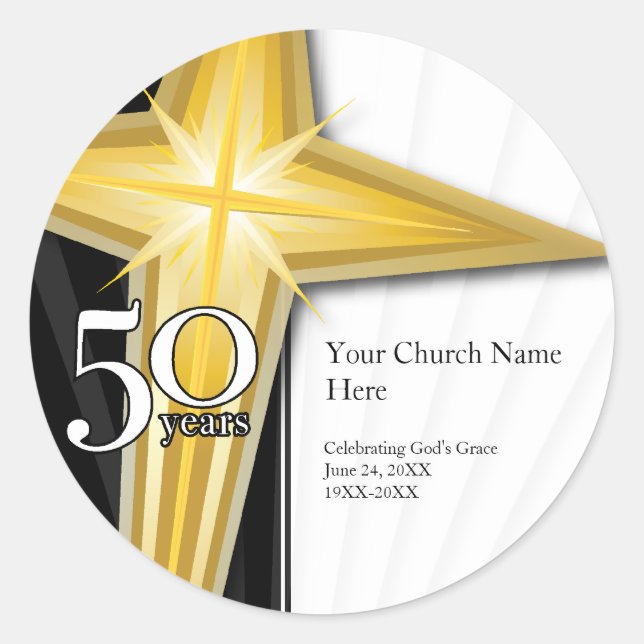 Sticker pour l'anniversaire de l'église de 50 ans (Devant)