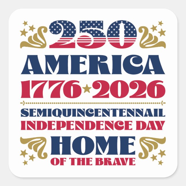 Sticker pour l'anniversaire de l'indépendance 250  (Devant)