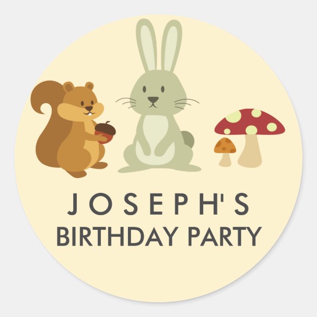Sticker pour l'anniversaire des amis de Woodland (Devant)