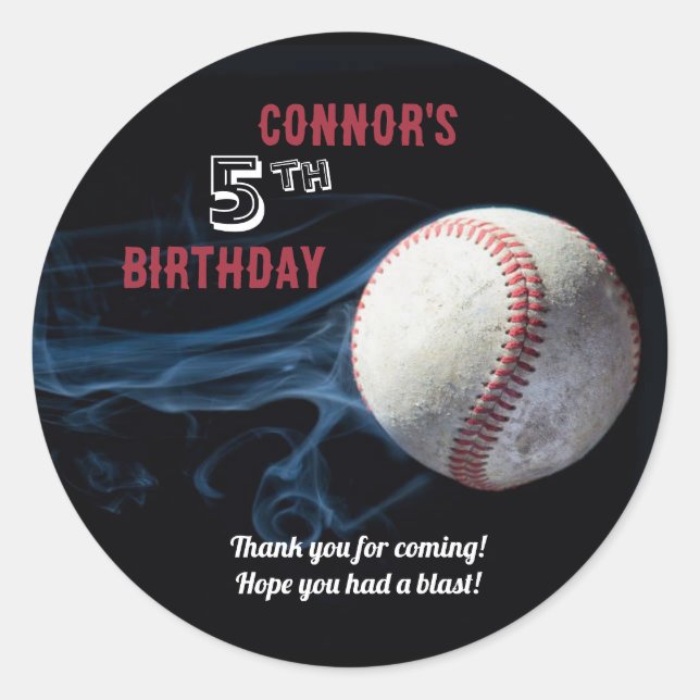 Sticker pour l'anniversaire des garçons de basebal (Devant)