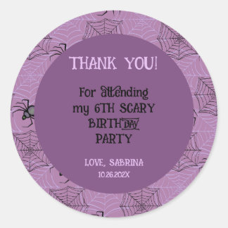 Sticker pour l'anniversaire d'Halloween rose éffra