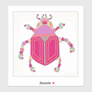 Sticker pour lave-vaisselle avec scarabée rose bla