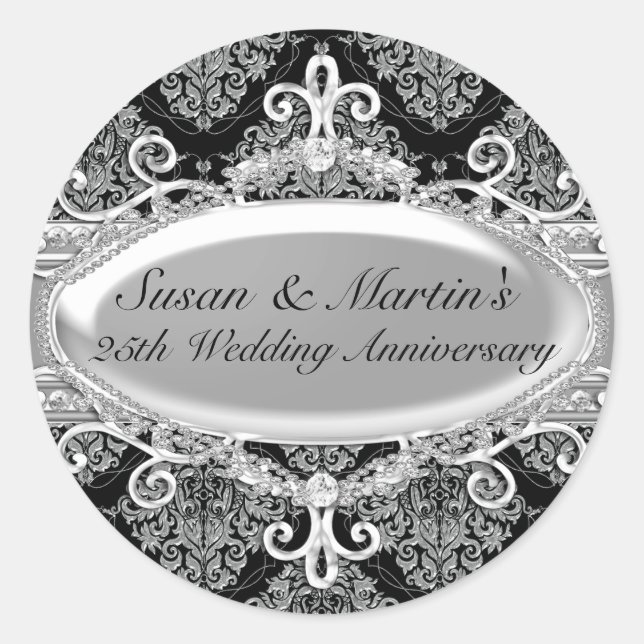 Sticker pour le 25e anniversaire du Mariage Silver (Devant)