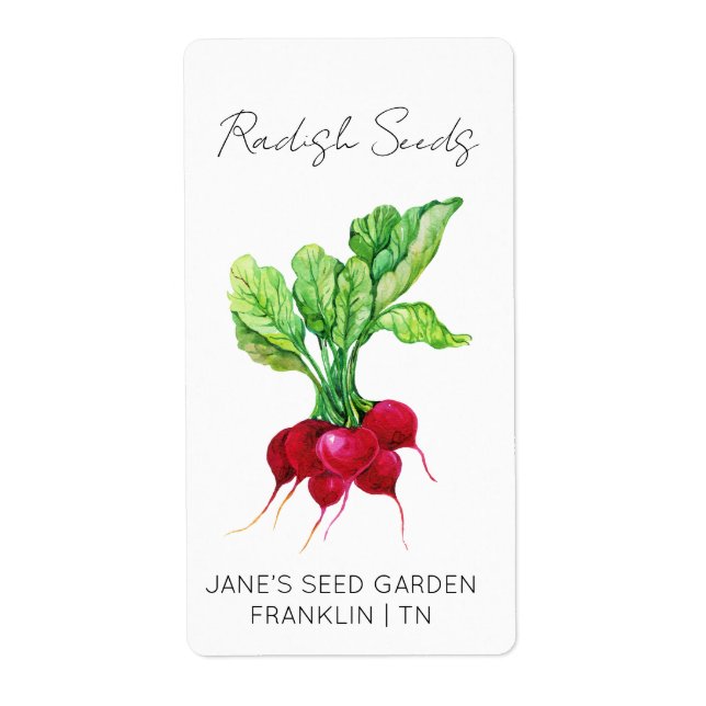 Sticker pour le paquet de semences | Radish Seed É (Devant)