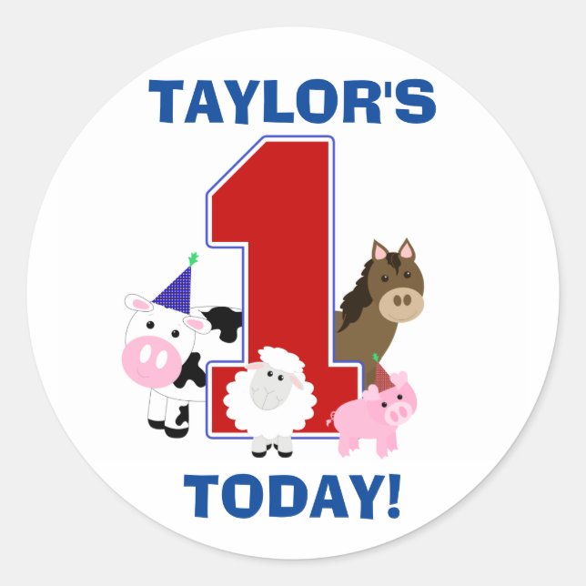 Sticker pour le premier anniversaire de Barnyard (Devant)