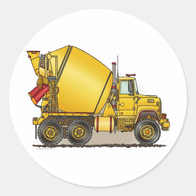 Sticker pour les enfants de camion en béton (Devant)
