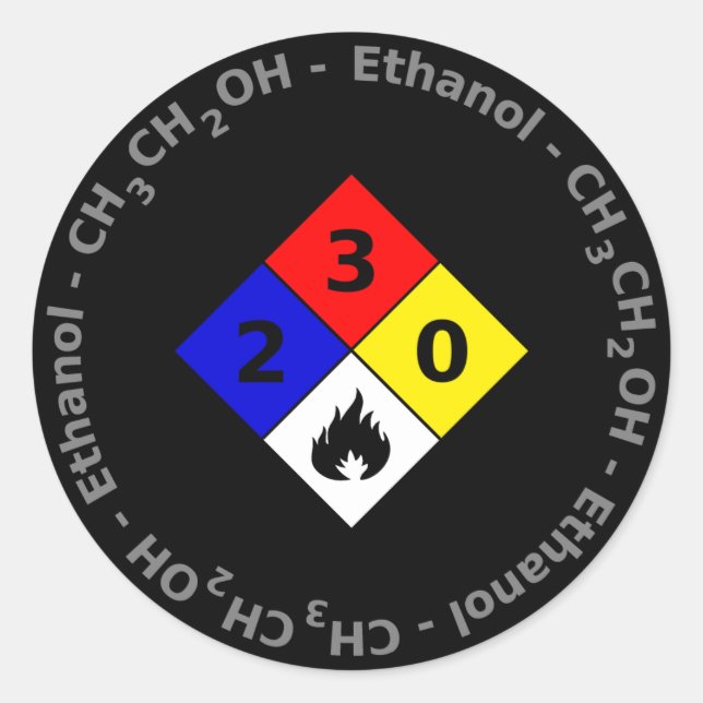 Sticker pour les fiches signalétiques d'éthanol (Devant)