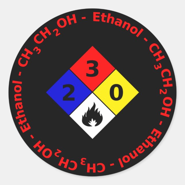Sticker pour les fiches signalétiques d'éthanol (Devant)