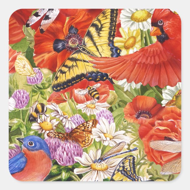 Sticker pour les oiseaux, les papillons et les abe (Devant)