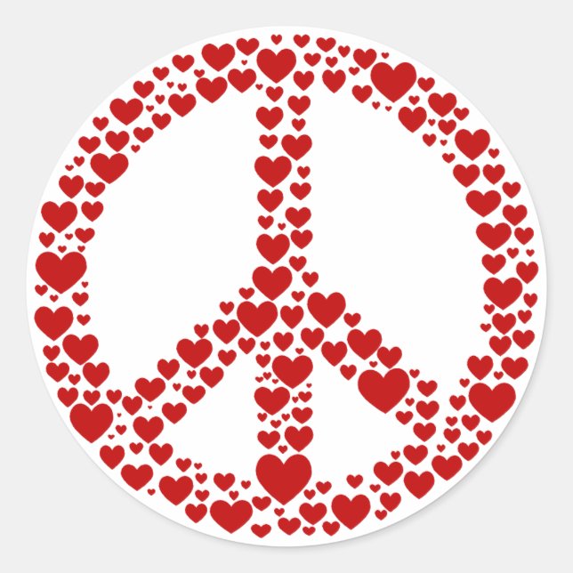 Sticker pour les signes de paix Red Hearts (Devant)