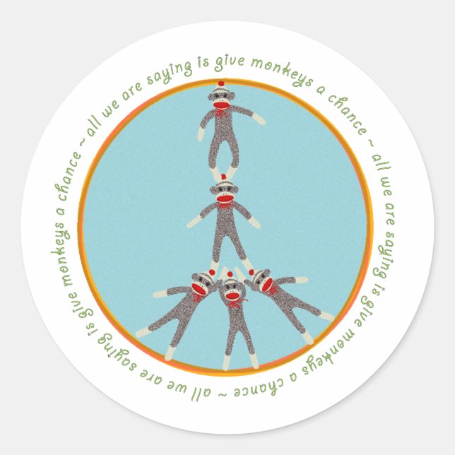 Sticker pour les singes de la paix (Devant)