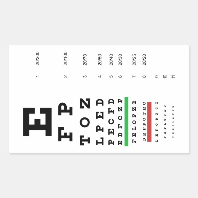 Sticker pour les yeux Snellen (Devant)