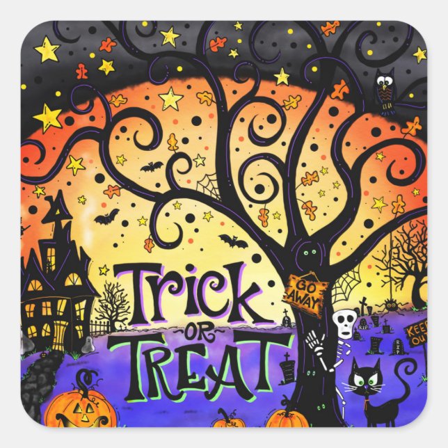 Sticker pour l'Halloween Éffrayant (Devant)