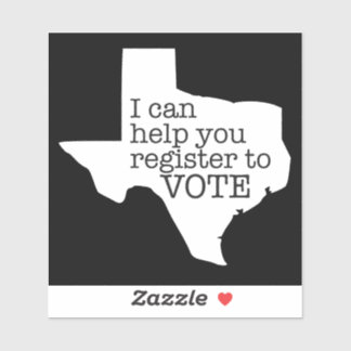 Sticker pour l'inscription des électeurs du Texas