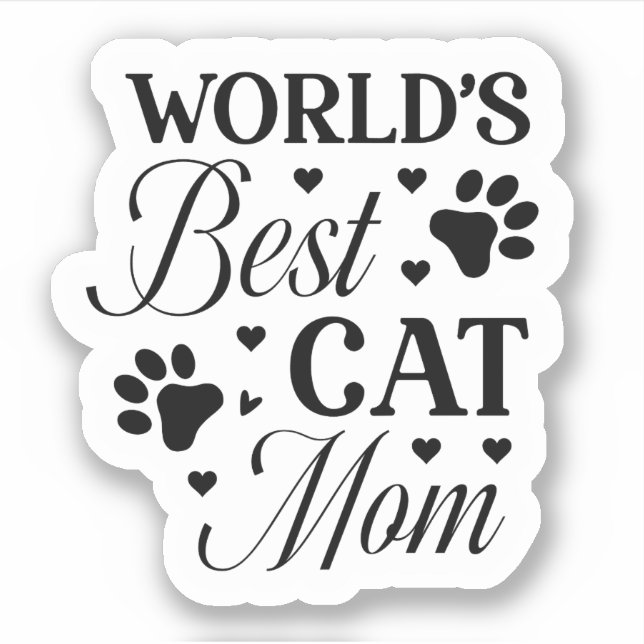Sticker pour maman chatte du monde (Devant)