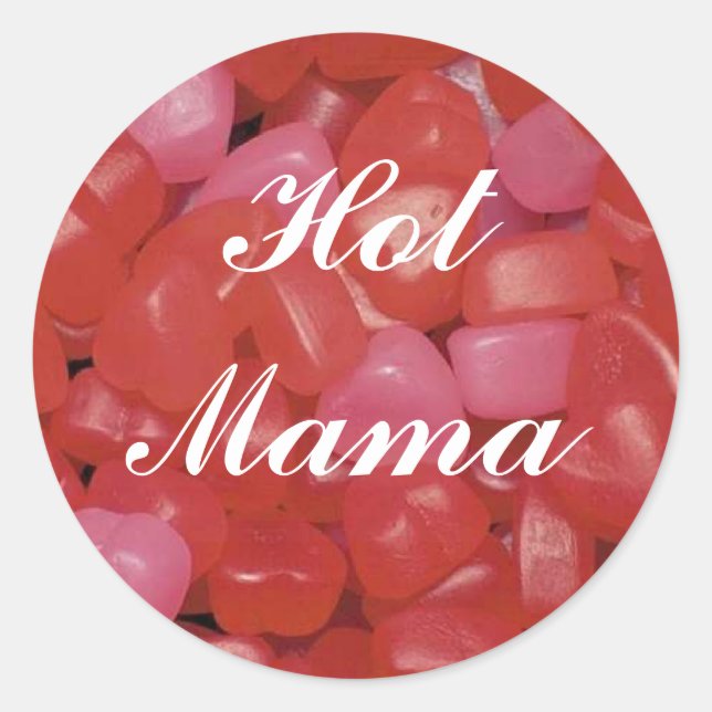 Sticker pour maman chaude du coeur gommé (Devant)