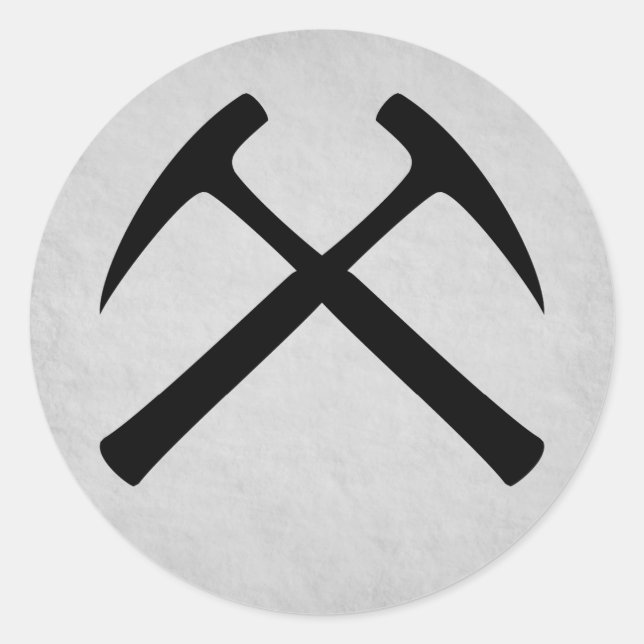 Sticker pour marteaux de roche croisés (gris) (Devant)
