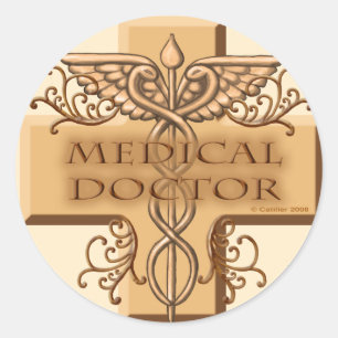 Sticker pour médecin Cross Caduceus