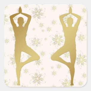 Sticker pour méditation en yoga d'or