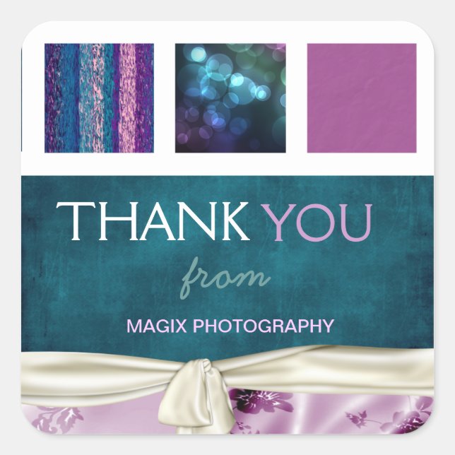 Sticker pour Merci client Plum & Boxes Turquoises (Devant)