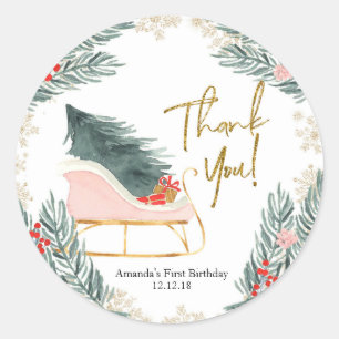 Sticker pour Merci d'anniversaire pour fille à bas