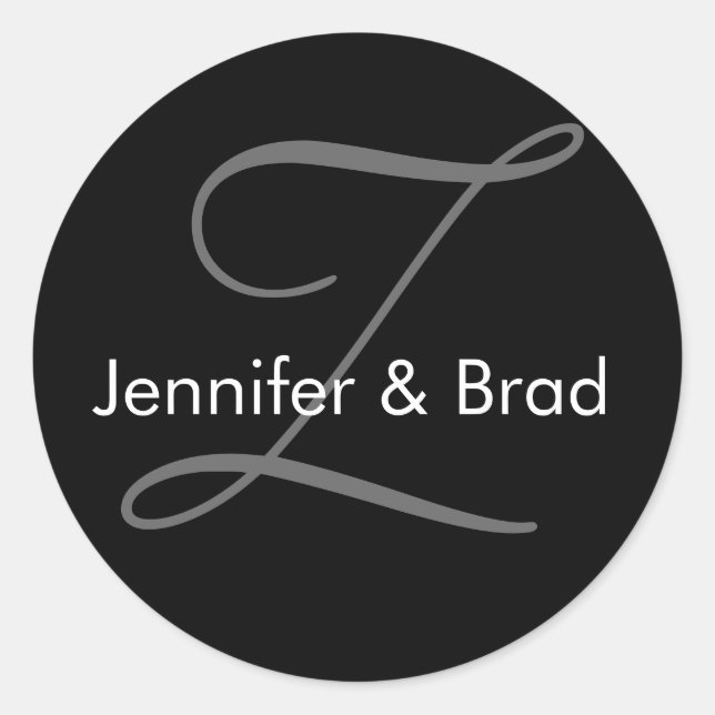 Sticker pour monogramme pour mariée mariage (Devant)