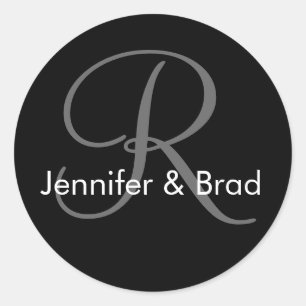 Sticker pour monogramme pour mariée mariage