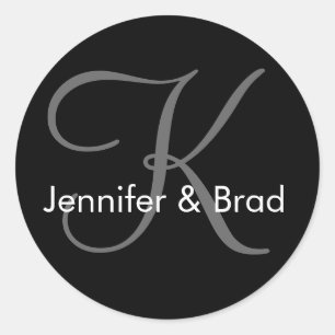 Sticker pour monogramme pour mariée mariage