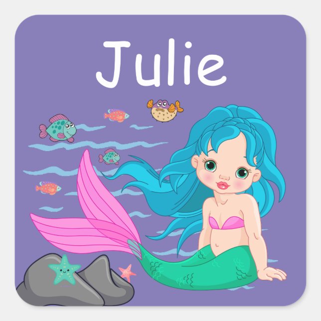 Sticker pour nom de sirène pour enfants (Devant)