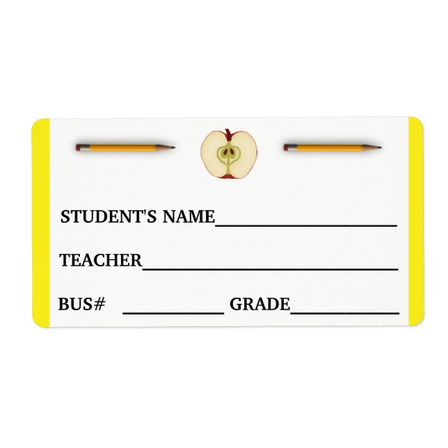 Sticker pour numéro d'étudiant et de bus personnal (Devant)