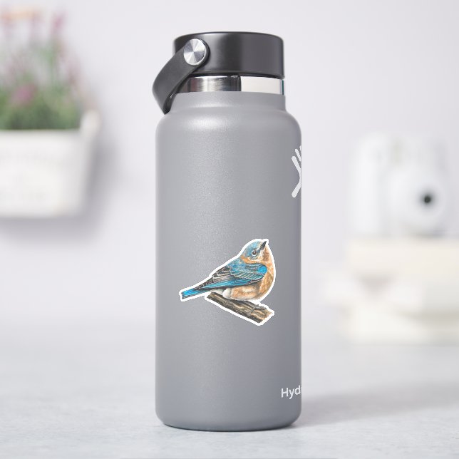 Sticker pour oiseau bleu oriental féminin (HydroFlask)