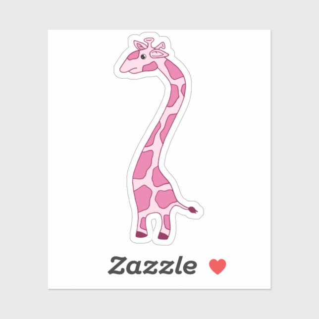Sticker pour ordinateur portable en Giraffe rose (Feuille)