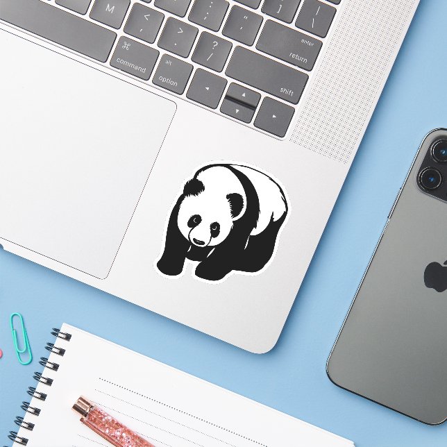 Sticker pour ordinateur portable Panda (Ordinateur portable avec iPhone)