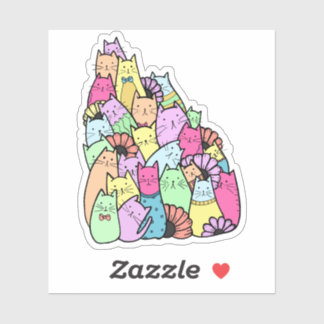 Sticker pour ordinateur portable Pile Cat