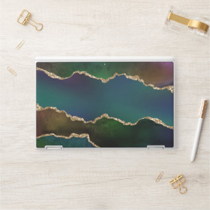 Sticker Pour Ordinateurs HP Edgy Agate Sombre Moody Jewel Tone Mystic Turquo