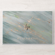 Housse de laptop en marbre élégant monogramme