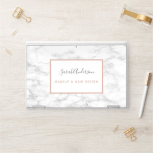 Sticker Pour Ordinateurs HP Marbre blanc rose Dusty moderne Marqué