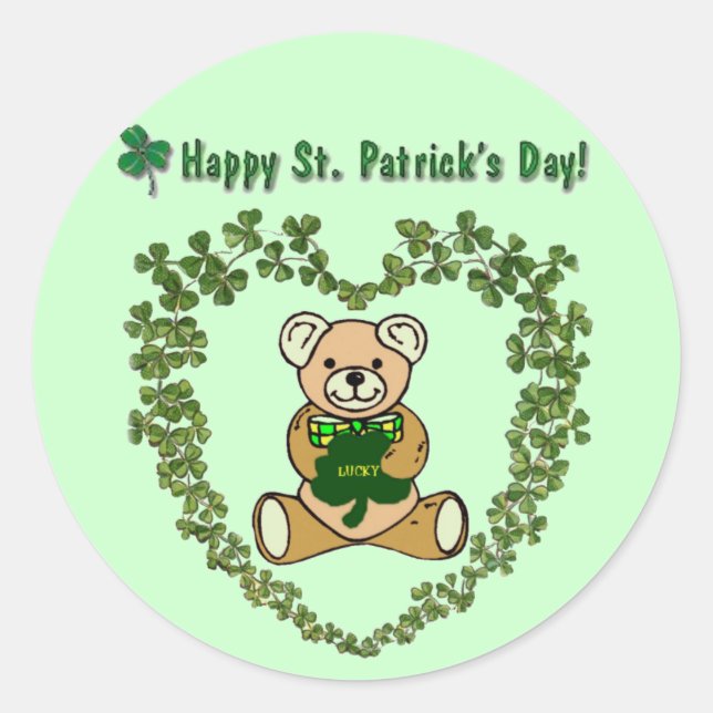Sticker pour ours de la Saint Patrick (Devant)