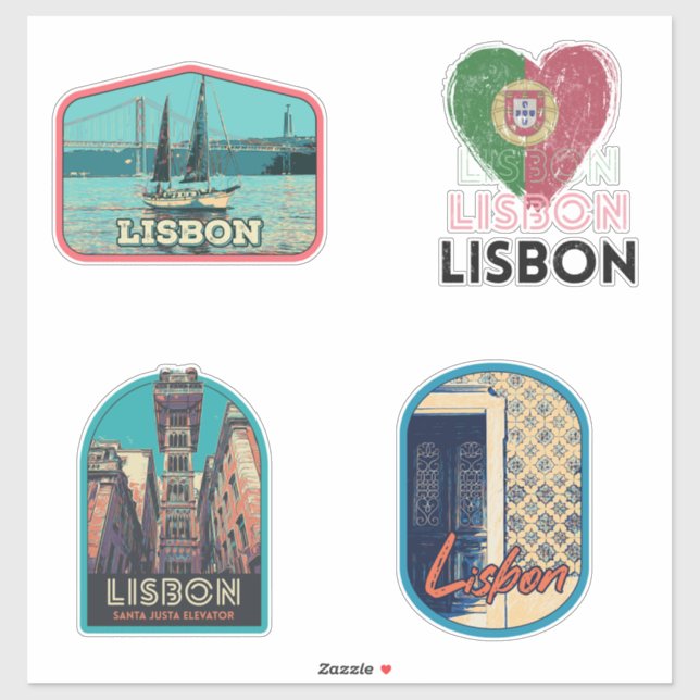 Sticker pour pack d'illustration Lisbonne Portugal (Feuille)