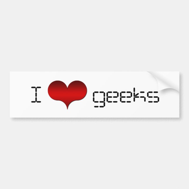 Sticker pour pare-chocs Geek I Love (Heart) (Devant)