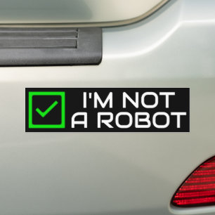 Sticker pour pare-chocs pas un robot (sombre)