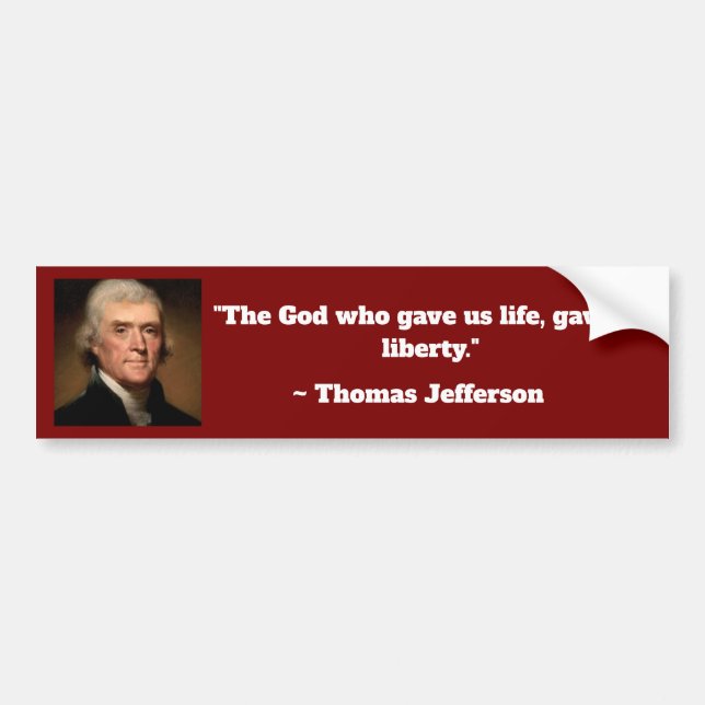 Sticker pour pare-chocs Thomas Jefferson Life Libe (Devant)