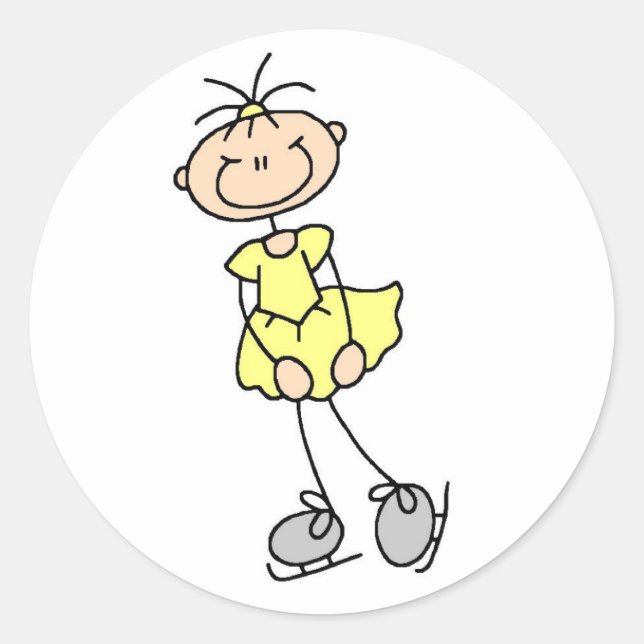 Sticker Pour Patineuse Sur Glace Jaune (Devant)