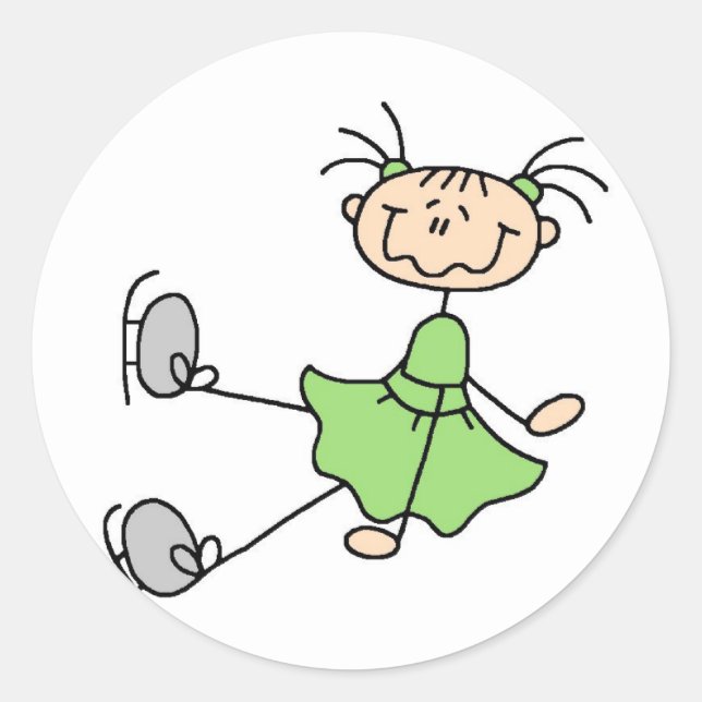 Sticker Pour Patineuse Sur Glace Verte (Devant)