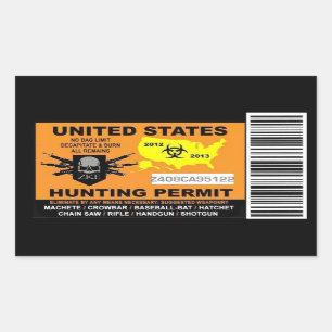Sticker pour permis de chasse zombie