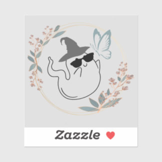 Sticker pour petit fantôme et papillon cool